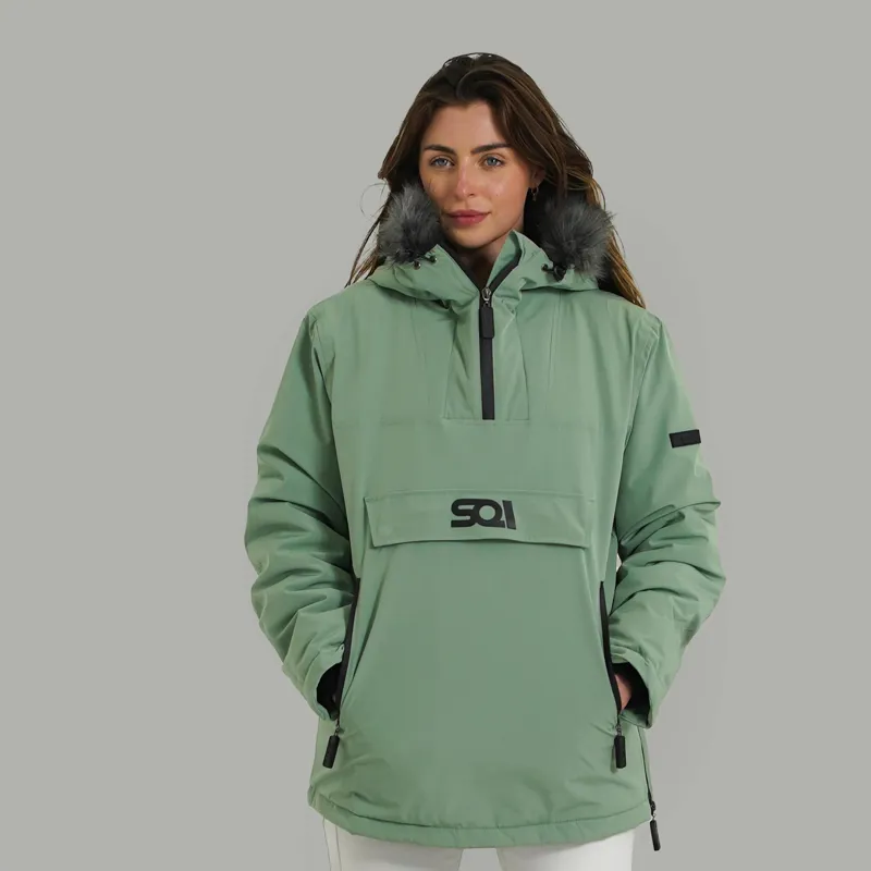 SQI Foret Green Unisex Winter Overhead Jacket-1